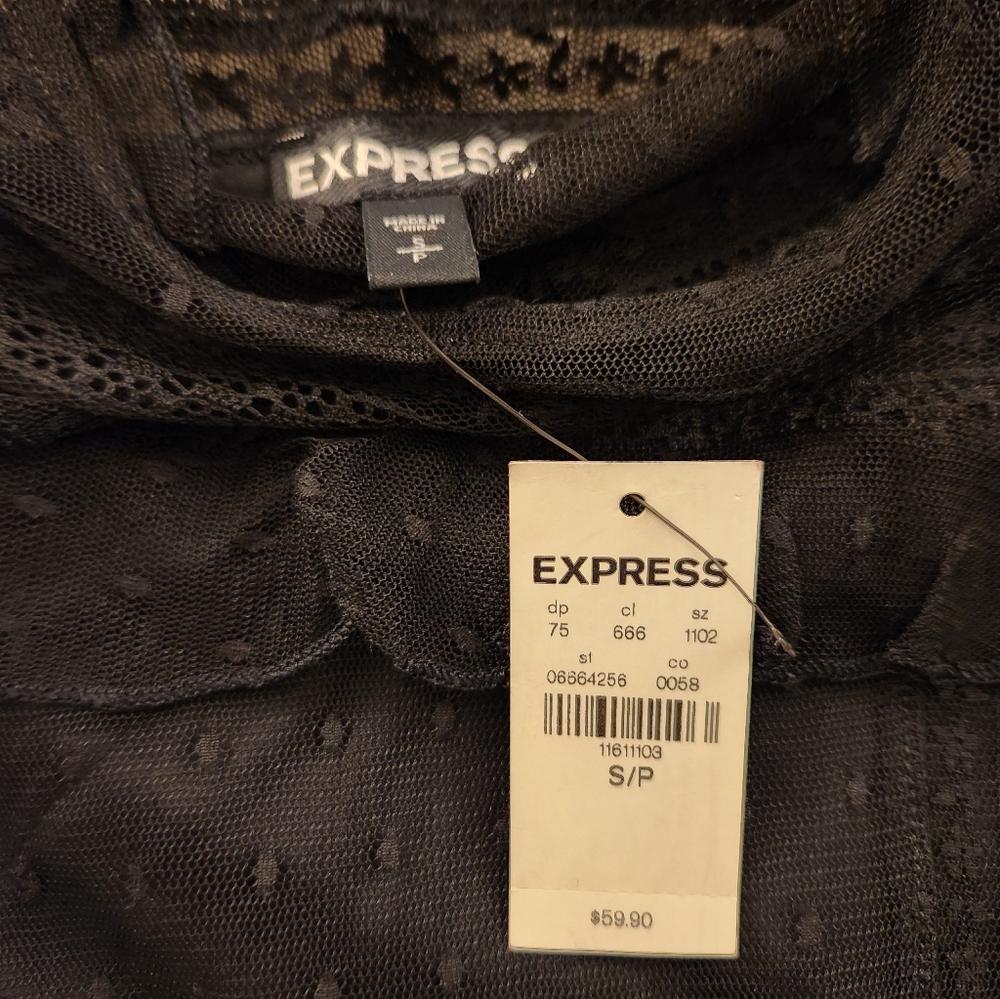 Express Black Textured Top - Picture 2 of 3